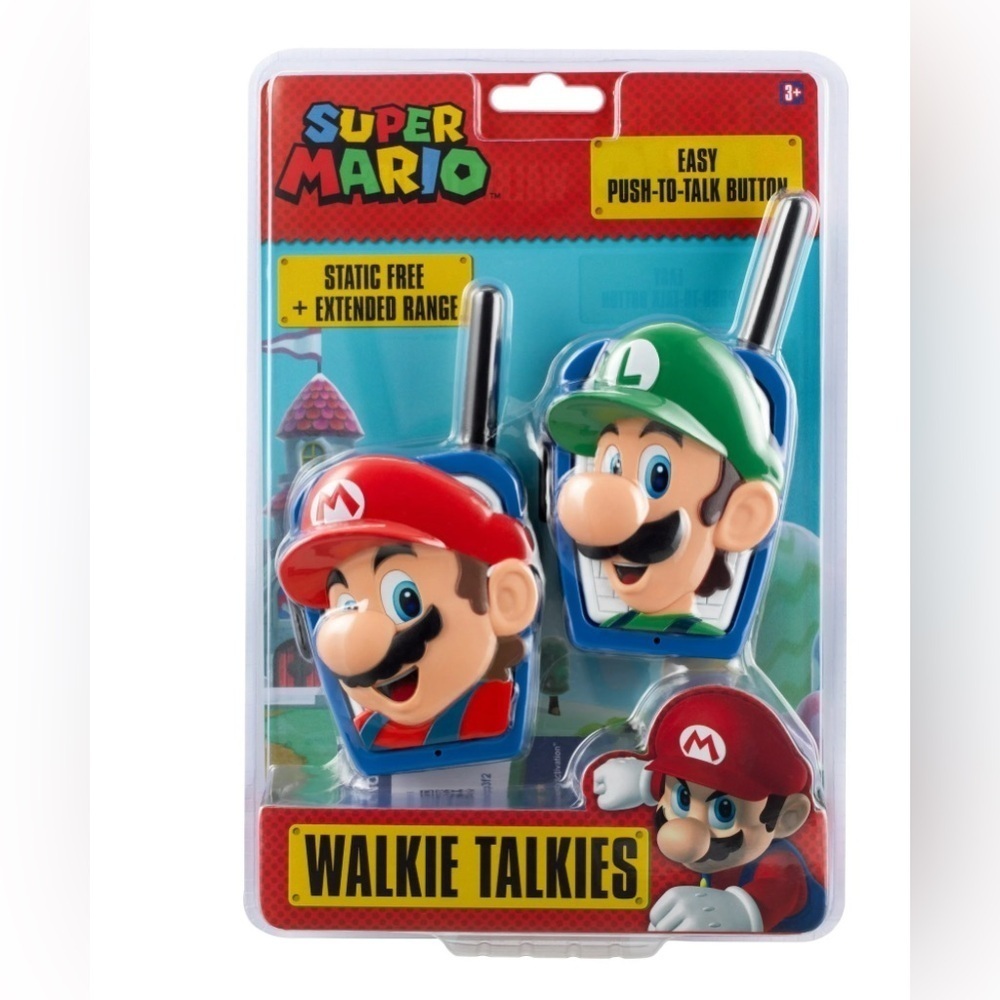 Super Mario Extended Range Walkie Talkies - Action Figures - Push to talk 3+